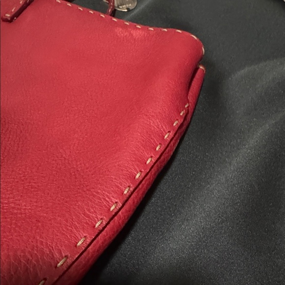 [VINTAGE FENDI] Red Leather Selleria Tote bag - Picture 11 of 12